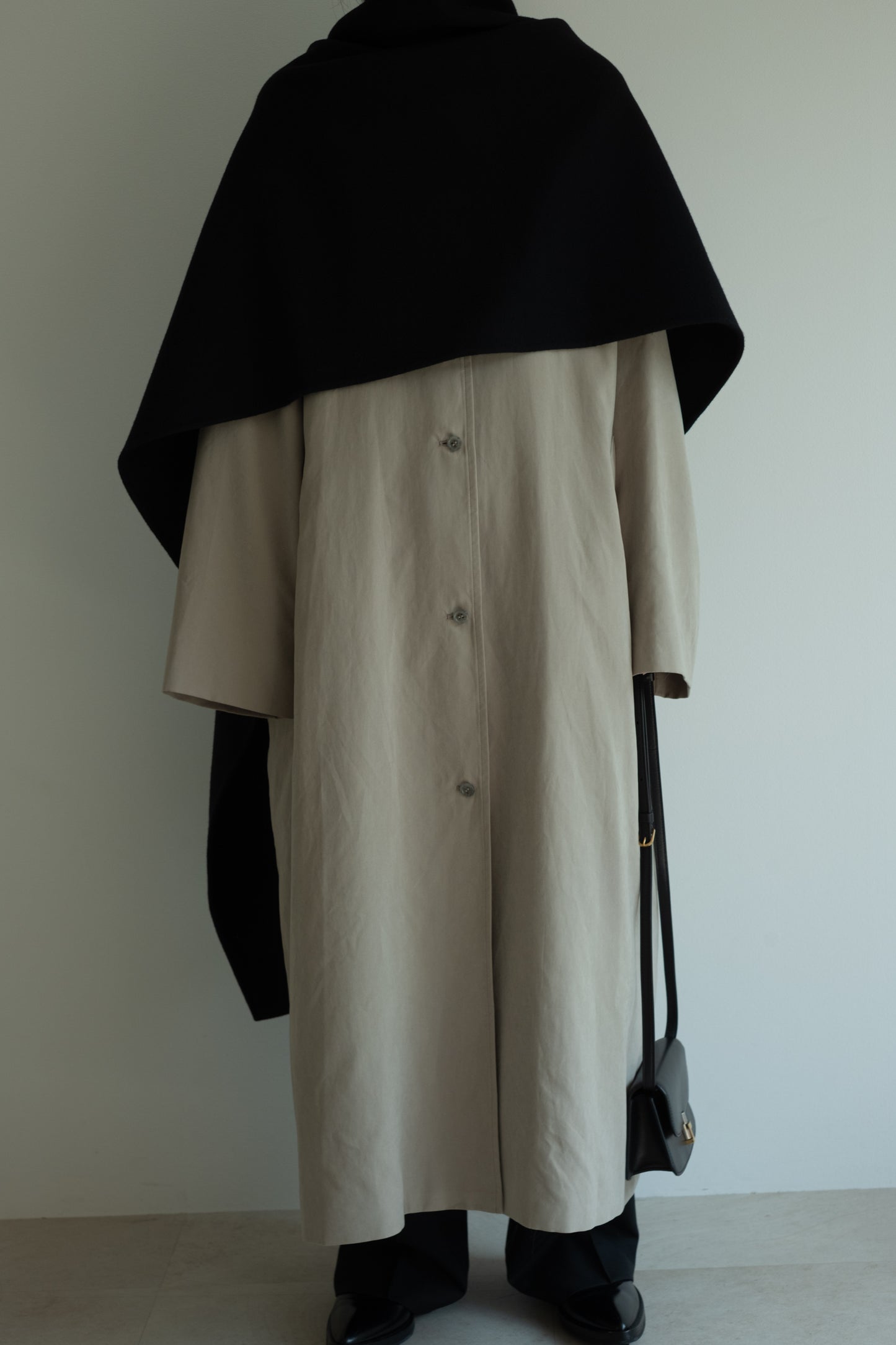 【pre order】throw shawl coat - black