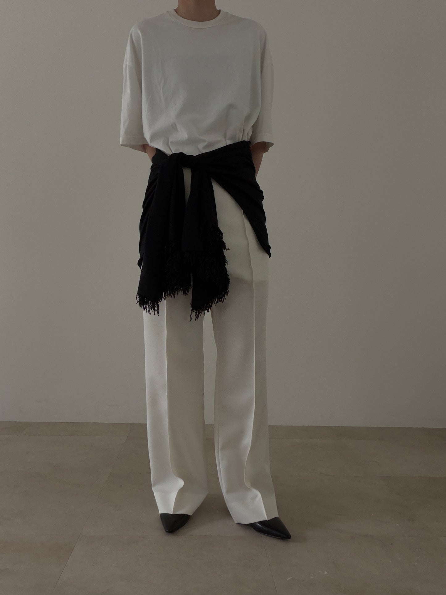 【pre order】straight pants/white