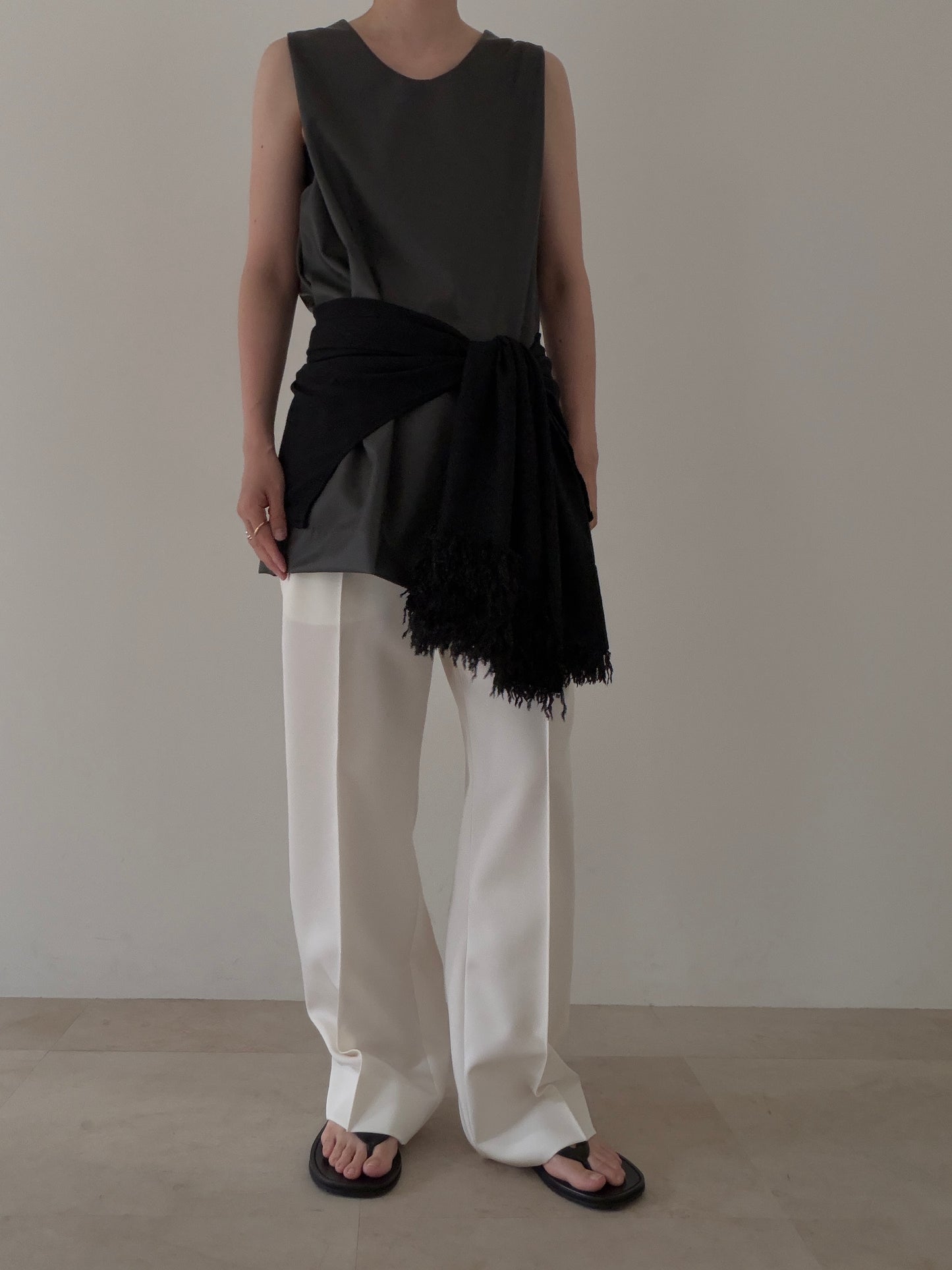 【pre order】leather tops/gray