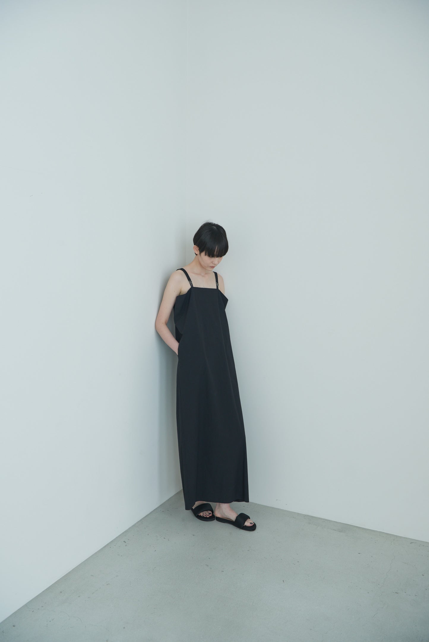 【order】cotton cami one-piece/black