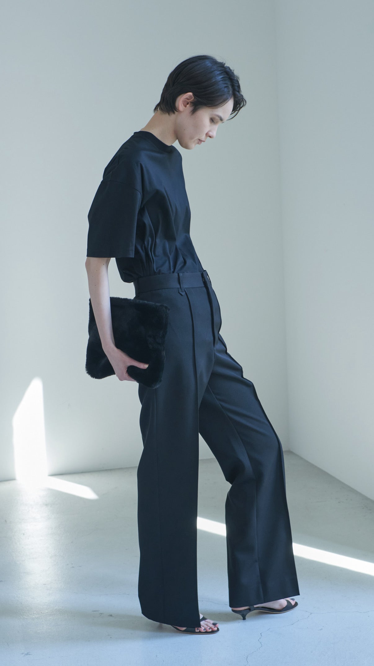 【pre order】straight pants/black