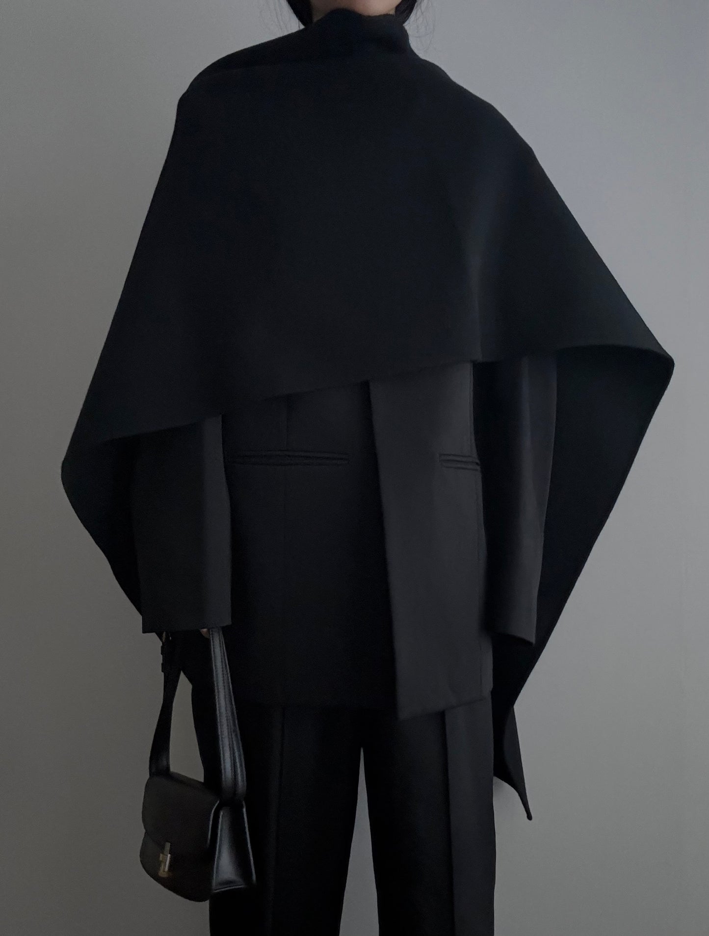 【pre order】throw shawl coat - black