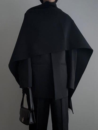 【pre order】throw shawl coat - black