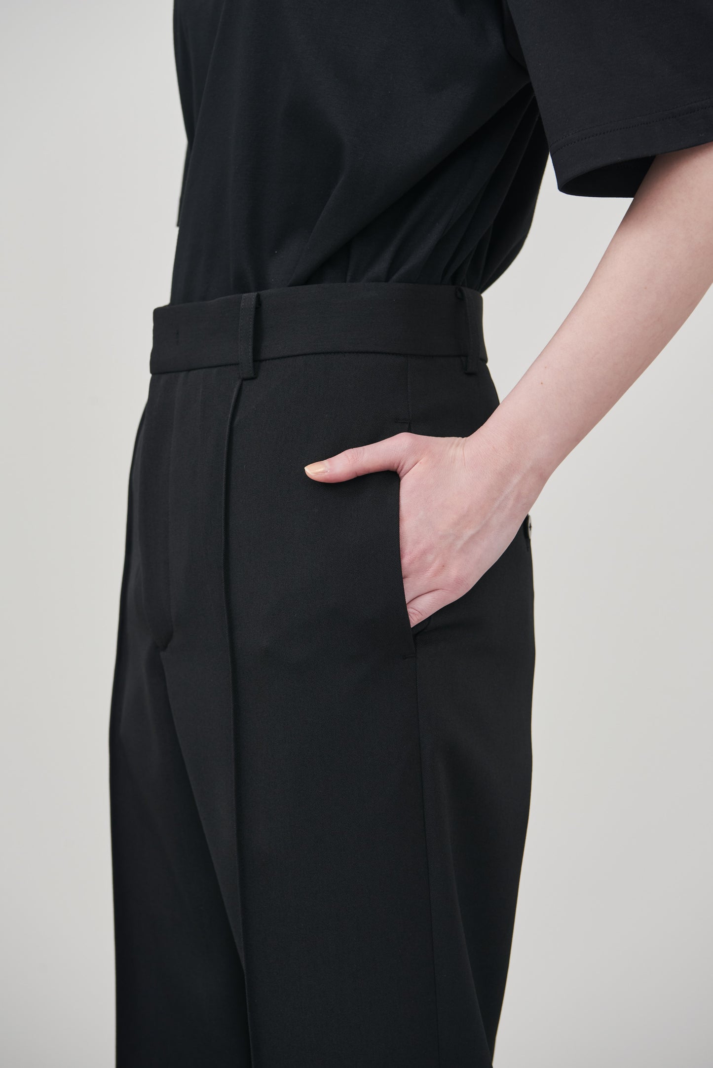 【pre order】straight pants/black