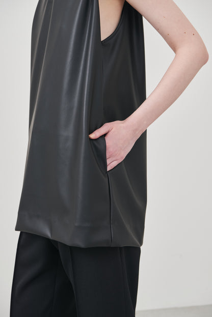 【pre order】leather tops/black