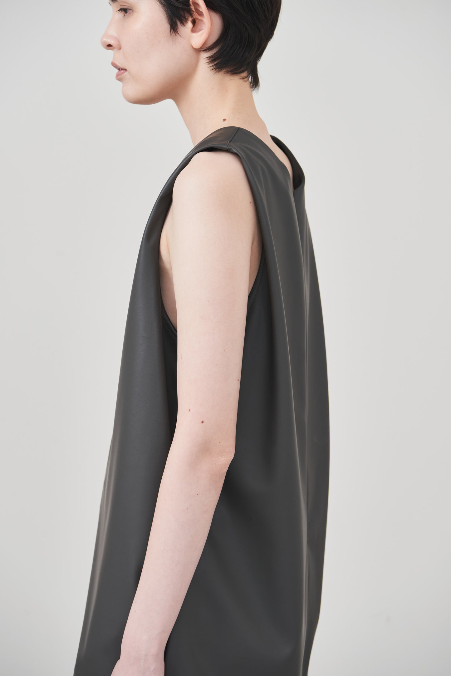 【pre order】leather tops/gray