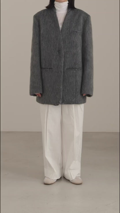 【pre order】shaggy  jacket coat - gray