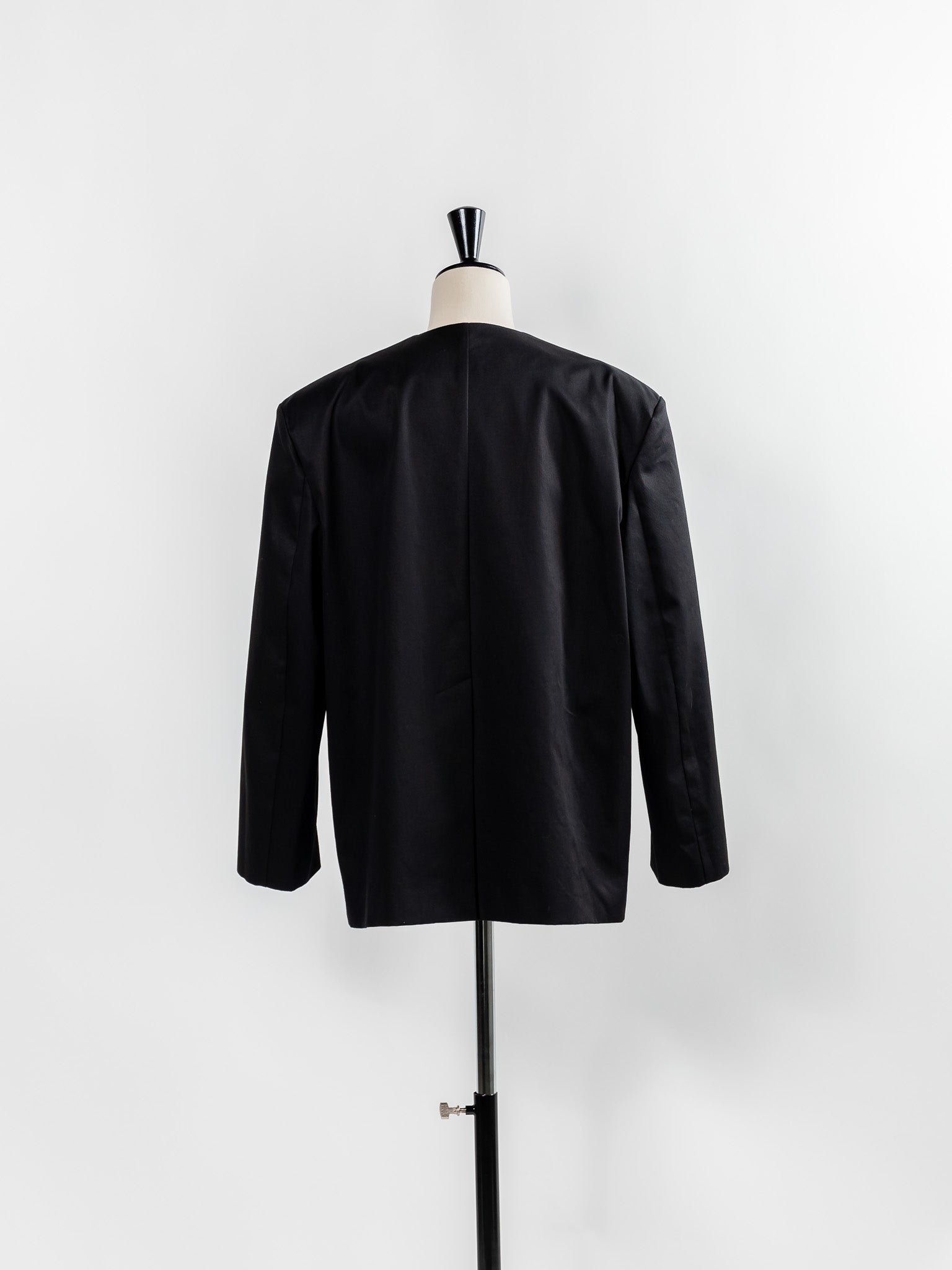 Collarless jacket-BLACK